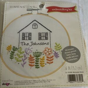 Welcome Home embroidery kit great gift for new homeowners 6”  NEW